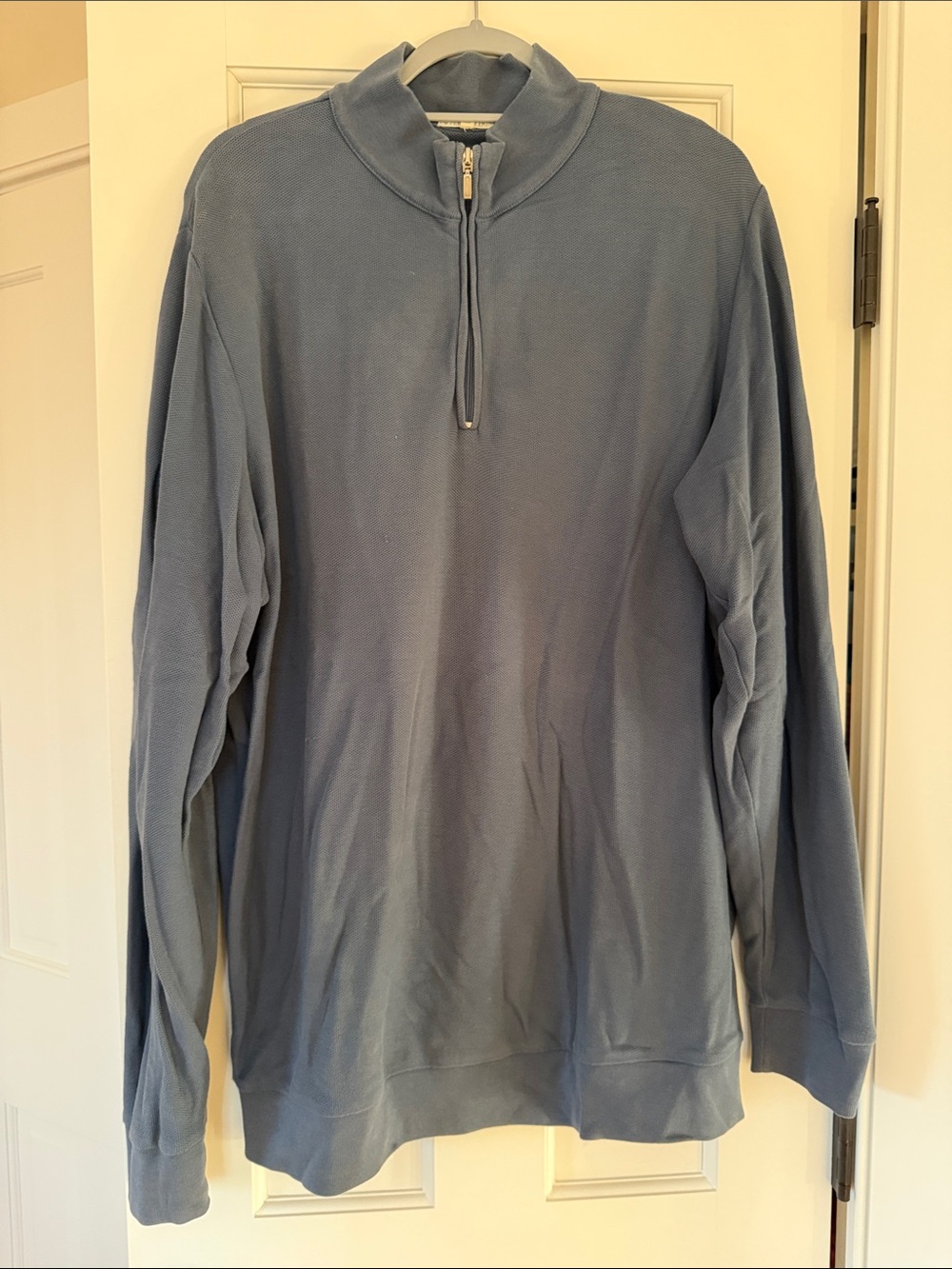 Peter Millar Men's Slate Blue Quarter-Zip Sweater